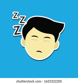 Illustration vector graphic of face sleep cartoon expressions