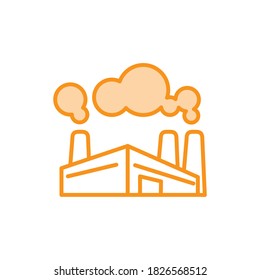 Illustration Vector graphic of factory icon. Fit for power, industry, building, refinery etc.