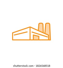 Illustration Vector graphic of factory icon. Fit for power, industry, building, refinery etc.