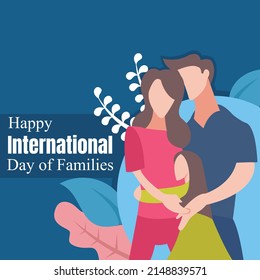 illustration vector graphic of a family cuddling with their daughter, perfect for international day of families, celebrate, greeting card, etc.