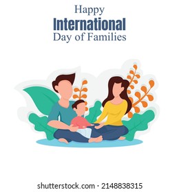 illustration vector graphic of a family is joking, perfect for international day of families, celebrate, greeting card, etc.