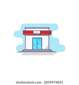 Illustration vector graphic of famous mini market in indonesia. Perfect for social media feed, wallpaper on the website, UI design, etc.