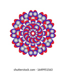 illustration vector graphic of Fantasy round pattern. Circular ornament design element. with a shiny red and purple color.  fit for logo, icon or symbol, etc 