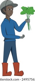 Ilustración Vector Gráfico de hombres agricultores