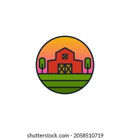Illustration Vector Graphic of Farmhouse Barn. Good for natural agricultural products