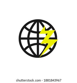 Illustration Vector Graphic of Fast Flash Thunder World. Perfect to use for Technology Company