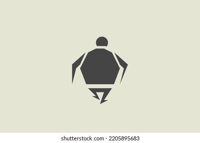 Illustration vector graphic of fat man silhouette. Good for icon, symbol or logo.