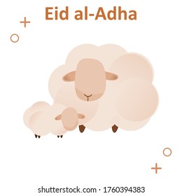 illustration vector graphic of 
fat sheep and little sheep, Perfect for use by graphic designers in design and for the celebration of Eid al-Adha Islamic Day