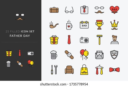 Illustration vector graphic of Father Day Icon Set - You will get 25 premium icon sets Father Day it contains Father, daddy, tie, i love dad, and many more.

