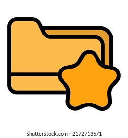 Vektorgrafik der Illustration des Lieblingsordners, Symbol für Sterndatei