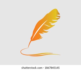 illustration vector graphic of feather with graffiti good for product logo or cover book