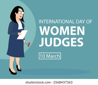 illustration vector graphic of a female judge holds a note and a gavel
, perfect for international day, women judges, celebrate, greeting card, etc.