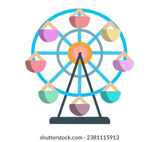 Illustration vector graphic of Ferris wheel. Good for cartoon animation,  etc.