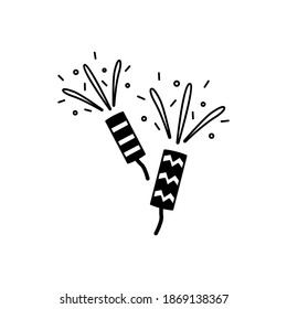Ilustración vectorial gráfico del icono del cracker festivo. Concepto de diseño plano. Perfecto para afiches, banner, web, símbolo, aplicación, tarjeta, plantilla, encuadernador, logotipo, dibujos animados, etc.