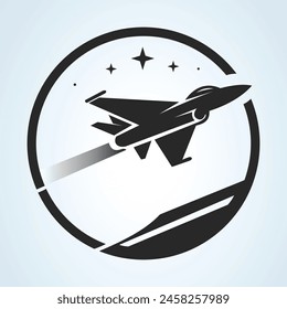 Illustration vector graphic of Fighter aircraft Logo