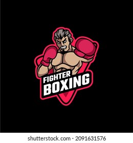 Ilustración vectorial gráfico de boxeo de combate, bueno para diseño de logo