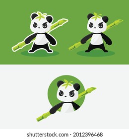 Illustration vector graphic of fighting panda, suitable for mascot, logo branding, etc. 
