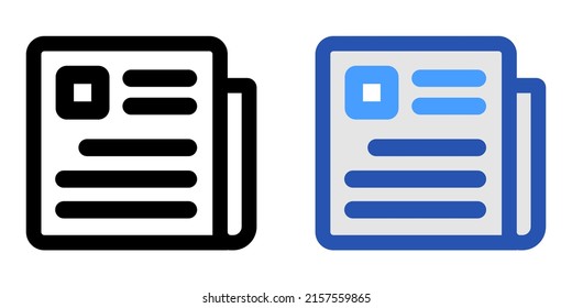 Illustration Vector Graphic of file article, document paper news, newspaper icon