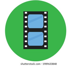 illustration vector graphic of film strip icon.  Perfect for Add your icon image collection.