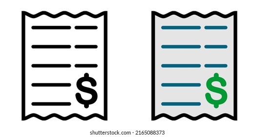 Illustration Vector Graphic Of Financial Reciept, Tax Report Icon