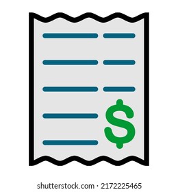 Illustration Vector Graphic Of Financial Reciept, Tax Report Icon