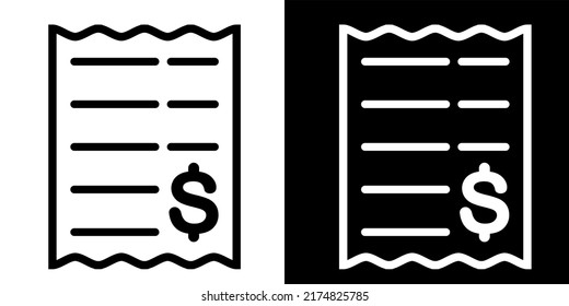 Illustration Vector Graphic Of Financial Reciept, Tax Report Icon