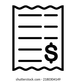 Illustration Vector Graphic Of Financial Reciept, Tax Report Icon