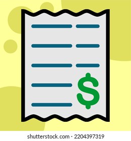 Illustration Vector Graphic Of Financial Reciept, Tax Report Icon