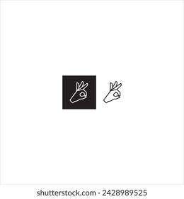 Ilustración vector gráfico de icono de dedo, fondo blanco