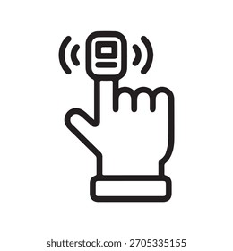 Ilustración Vector gráfico de la huella digital Scan Icon