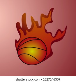
Baloncesto de icono deportivo con elemento de fuego