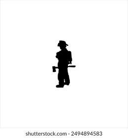 Illustration vector graphic of fire departmen icon, black and white