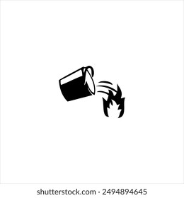 Illustration vector graphic of fire departmen icon, black and white
