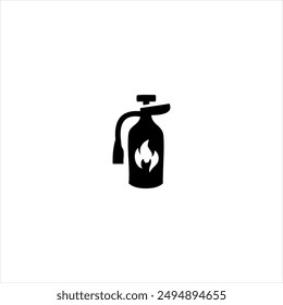 Ilustración Vector gráfico de bomberos icono, blanco y negro