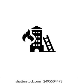 Illustration vector graphic of fire departmen icon, black and white