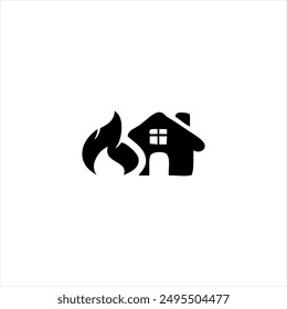 Illustration vector graphic of fire departmen icon, black and white