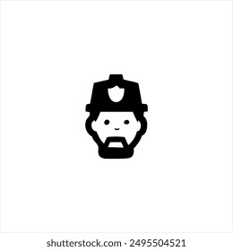 Illustration vector graphic of fire departmen icon, black and white