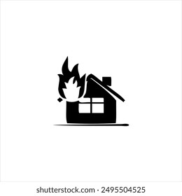 Illustration vector graphic of fire departmen icon, black and white