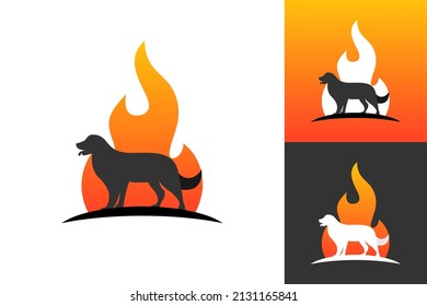 Ilustración Gráfica vectorial del logotipo del perro de fuego. Perfecto para uso en un refugio para animales