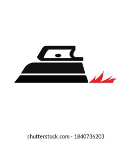 Illustration vector graphic of fire iron logo. White background. Fit for business logo and logo design on shirt.