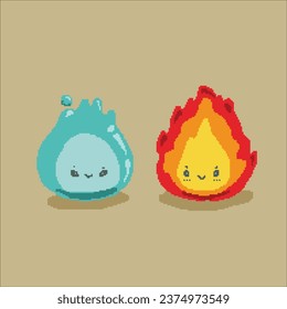 Illustration vector graphic of fire and water icon. Best for icon product, water icon dan fire icon.