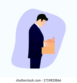 Illustration vector graphic of fired employee.
Perfect to use for element of web design or user interface character.