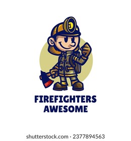 Illustration vector graphic of Firefighters, good for logo design