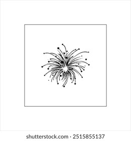 Illustration vector graphic of fireworks icon, black and white