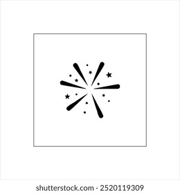 Illustration, Vektorgrafik des Feuerwerks Symbol, schwarz-weiß