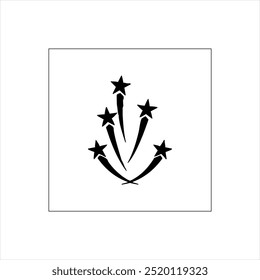 Illustration vector graphic of fireworks icon, black and white