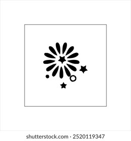 Illustration, Vektorgrafik des Feuerwerks Symbol, schwarz-weiß
