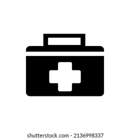 Gráfico vectorial de ilustración del icono de la primera maleta de ayuda. Concepto de diseño plano. Perfecto para ícono, afiche, banner, web, etiqueta, signo, símbolo, logotipo, tarjeta, plantilla, aplicación, etc.
