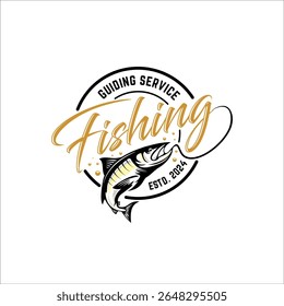 Illustration vector graphic of a fishing logo design template 