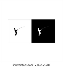 Illustration vector graphic of fishing man icon